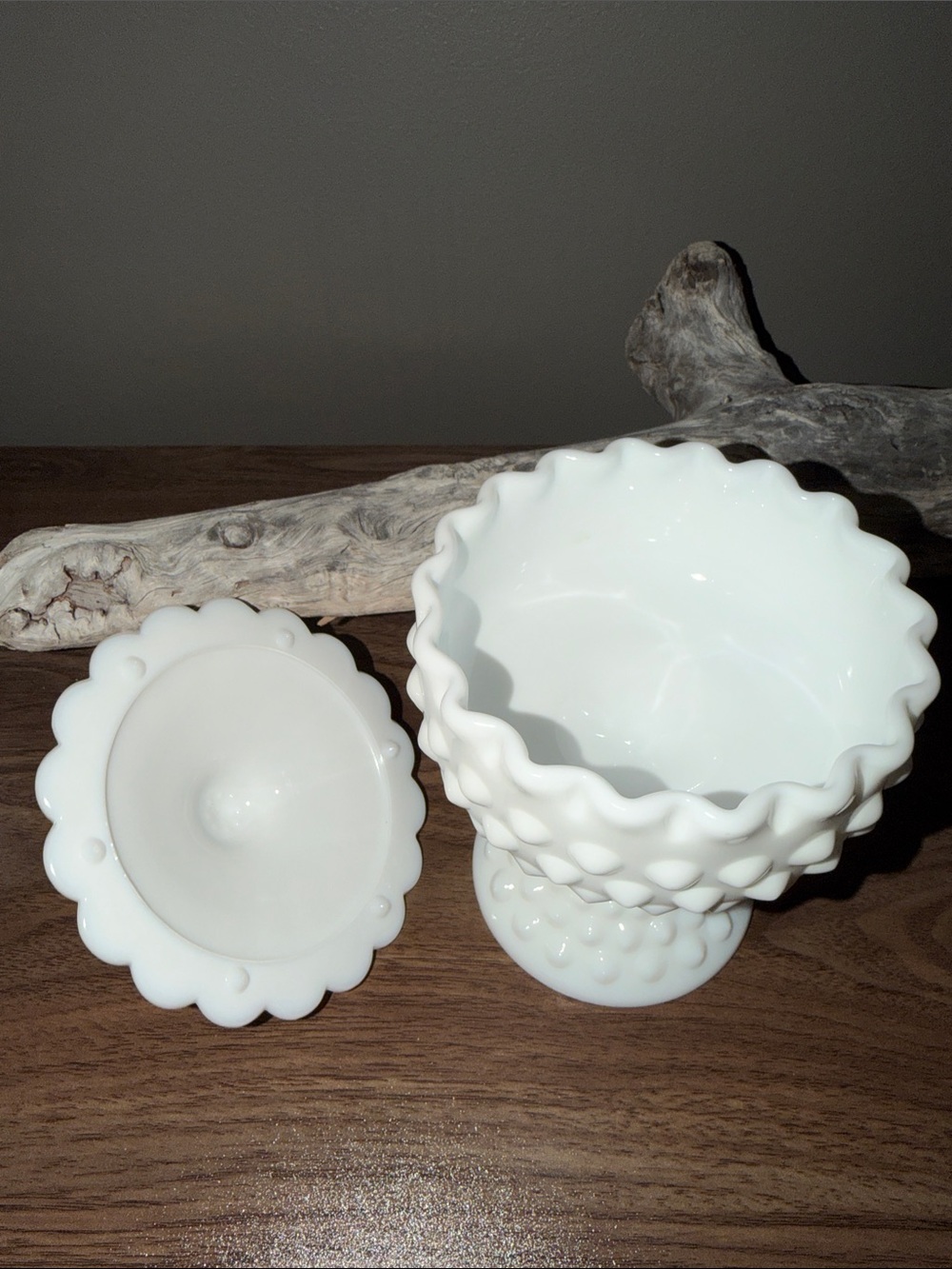 Fenton Hobnail Vintage Candy Dish w/Lid - Picture 3 of 5